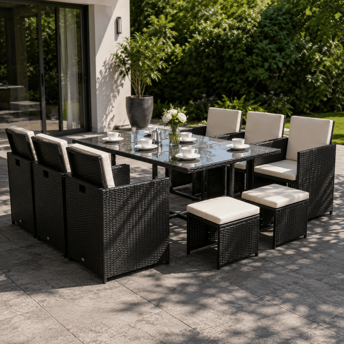 The Harlow Cube Dining Set - Rattan Set UK