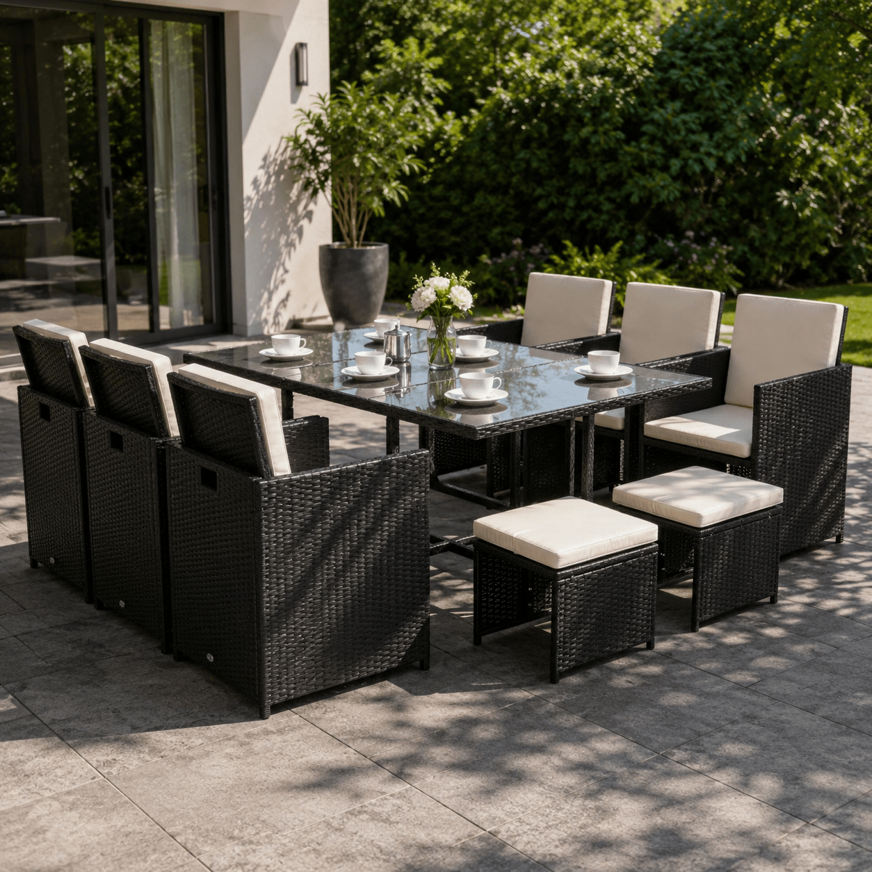 The Harlow Cube Dining Set - Rattan Set UK