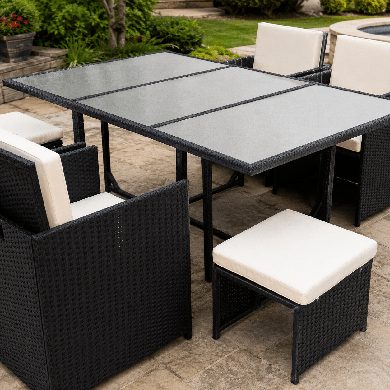 The Harlow Cube Dining Set - Rattan Set UK