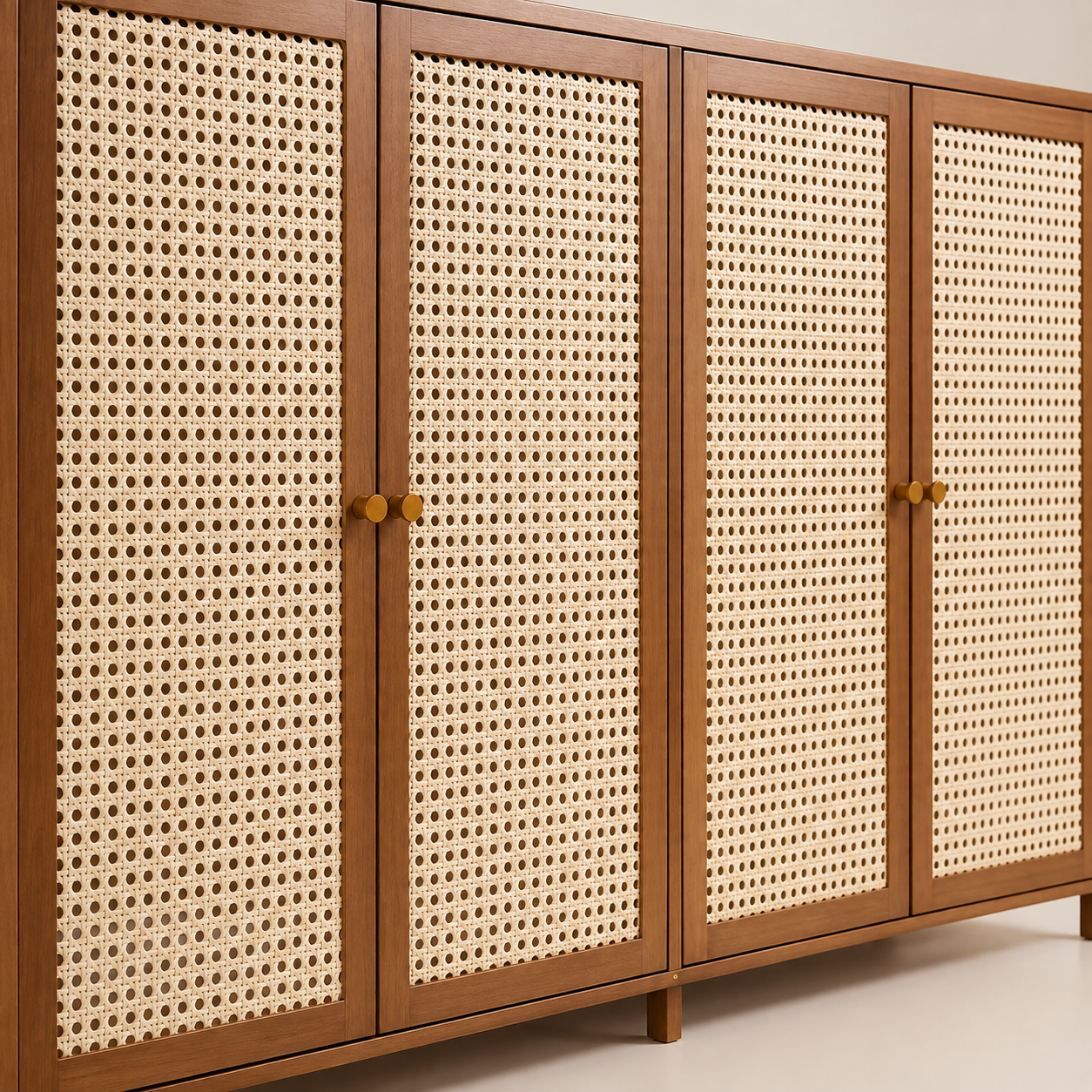 The Harrington Rattan Shoe Cabinet