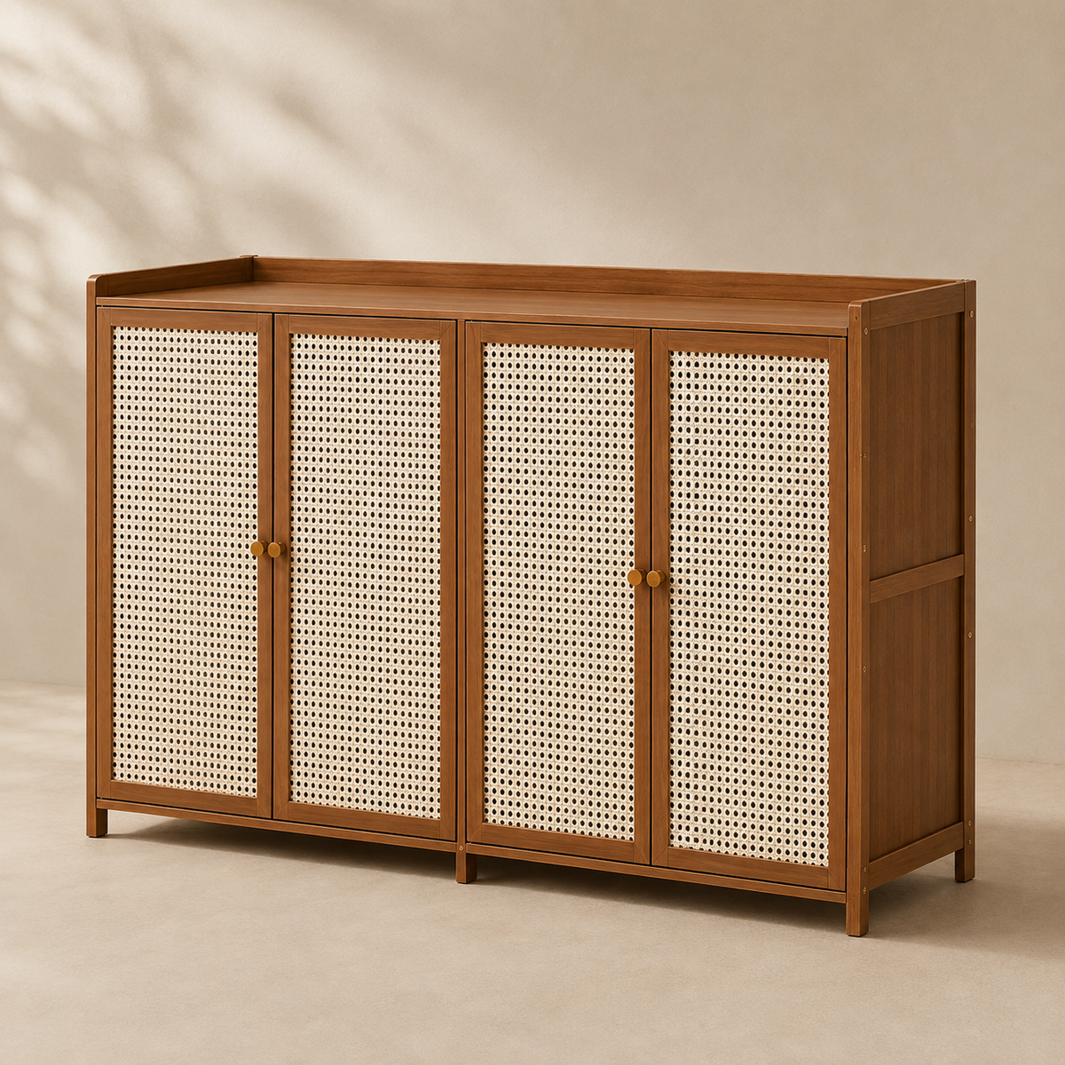 The Harrington Rattan Shoe Cabinet