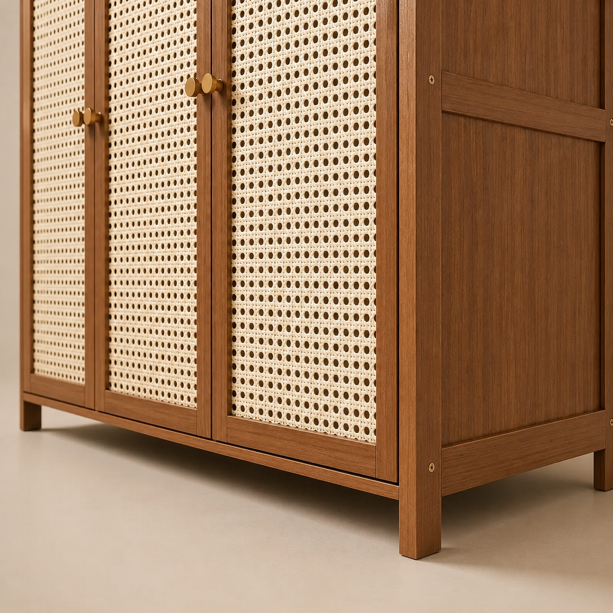 The Harrington Rattan Shoe Cabinet