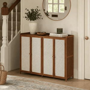 The Harrington Rattan Shoe Cabinet - Shoe Cabinet UK
