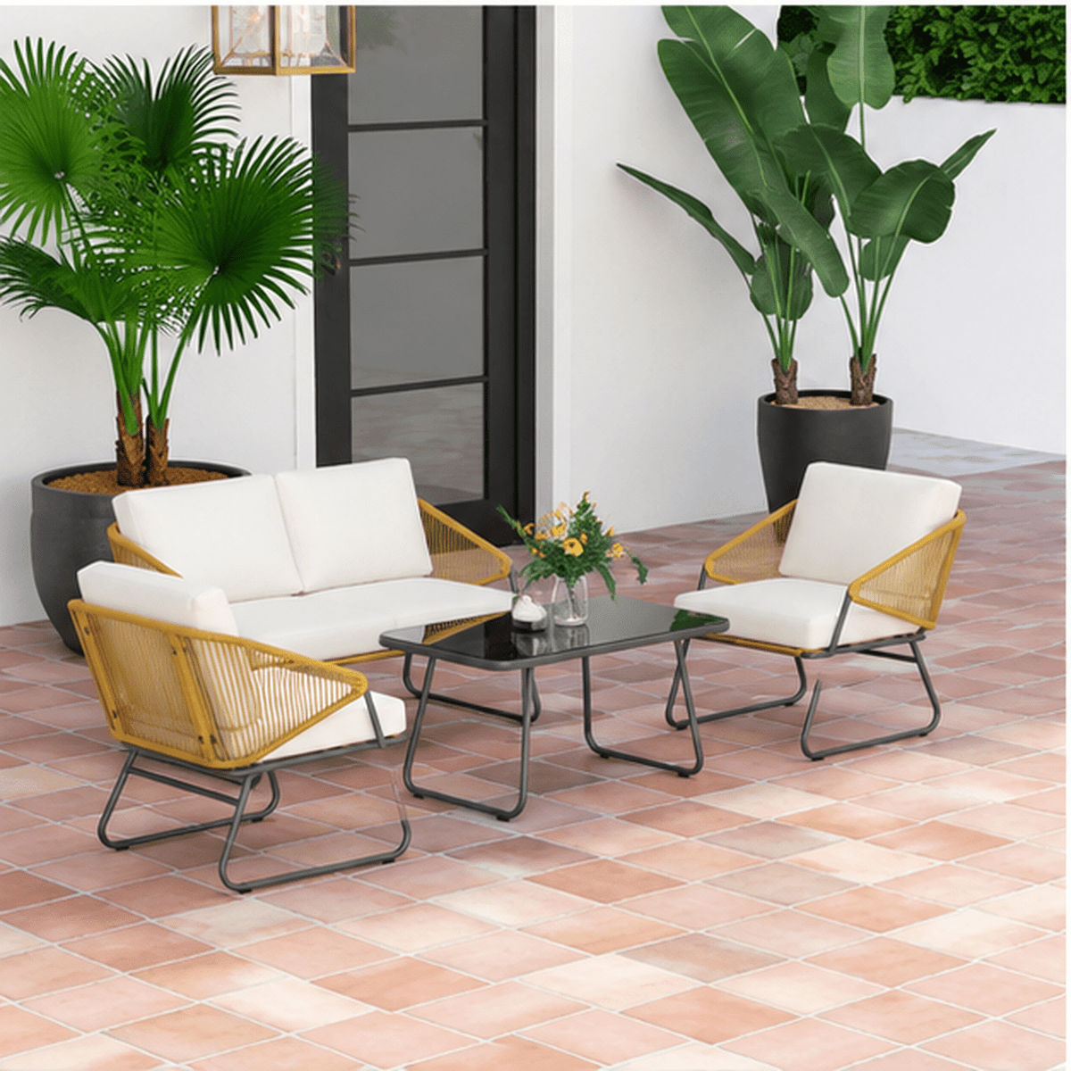 The Marloe Rope Bistro Set - Rattan Set UK