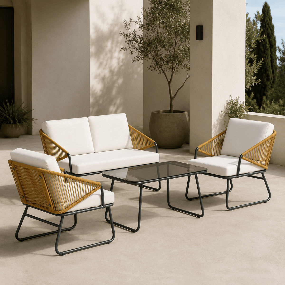 The Marloe Rope Bistro Set - Rattan Set UK