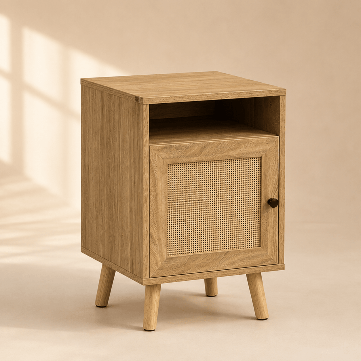 The Oakley Rattan Bedside Table - Rattan Cabinet UK