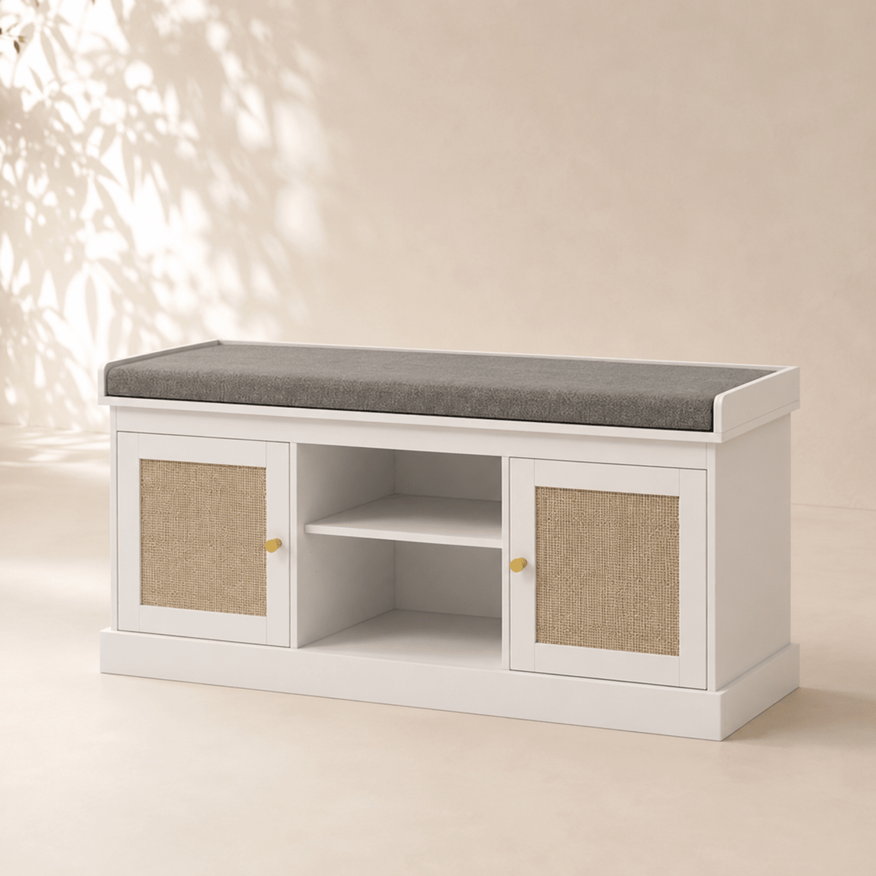 The Penhurst Shoe Bench - Rattan shoe cabinet UK