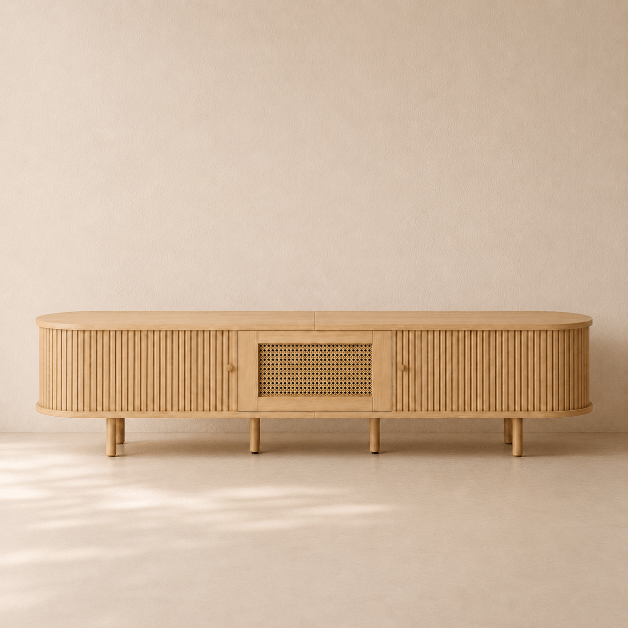 The Sonning Fluted TV Unit - Rattan TV Unit UK