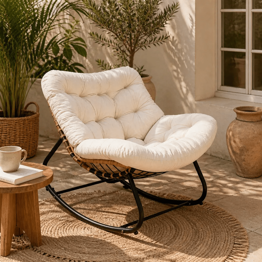 The Thornwood Rattan Rocker - Rocking Chair UK