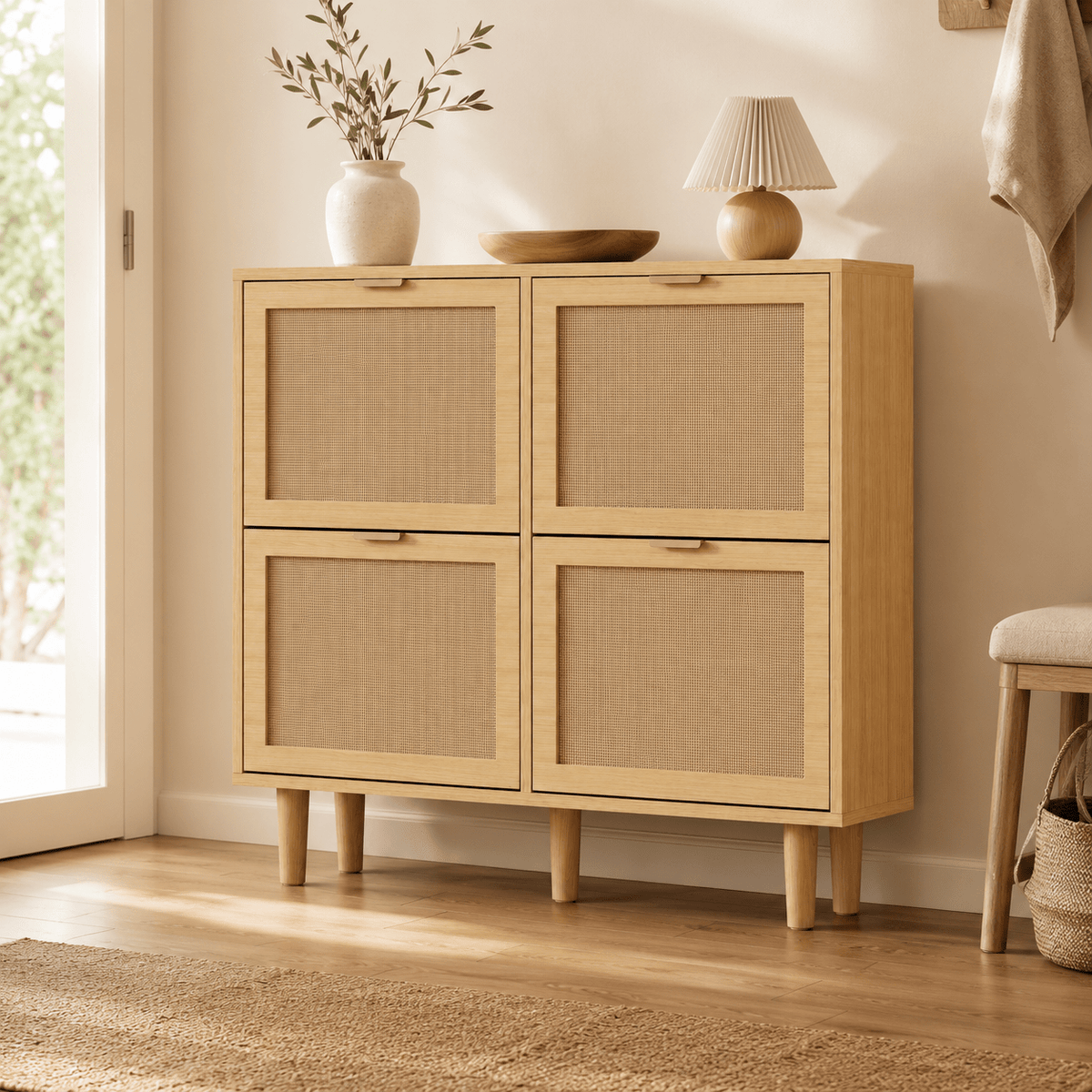 The Wexford Rattan Shoe Cabinet - Rattan shoe cabinet UK